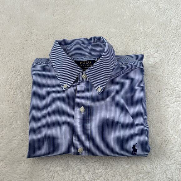 Ralph Lauren Other - Ralph Lauren Blue L Button-Up Long Sleeve Mens Cotton Preppy Casual Country Club
